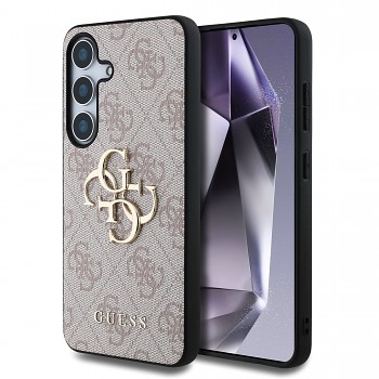 Zadní kryt Guess PU 4G Metal Logo pro Samsung Galaxy S25 Pink