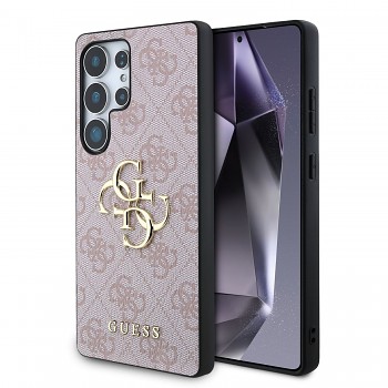 Zadní kryt Guess PU 4G Metal Logo pro Samsung Galaxy S25 Ultra Pink