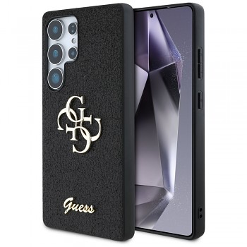 Originální zadní kryt GUESS Fixed Glitter Big 4G Metal Logo pro Samsung Galaxy S25 Ultra black