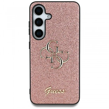 Originální zadní kryt GUESS Fixed Glitter Big 4G Metal Logo pro Samsung Galaxy S25 Ultra pink