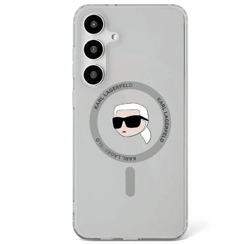 Originální zadní kryt KARL LAGERFELD Button Karl Head Printed Logo Magsafe pro Samsung Galaxy S25 black