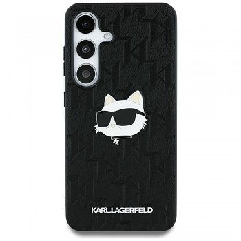 Originální zadní kryt KARL LAGERFELD Leather Monogram Pin Logo Choupette Head pro Samsung Galaxy S25 Ultra black