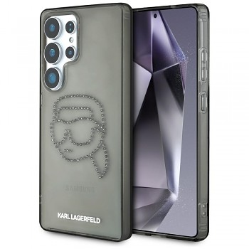 Originální zadní kryt KARL LAGERFELD Rhinestones Karl Head Logo pro Samsung Galaxy S25 Ultra black