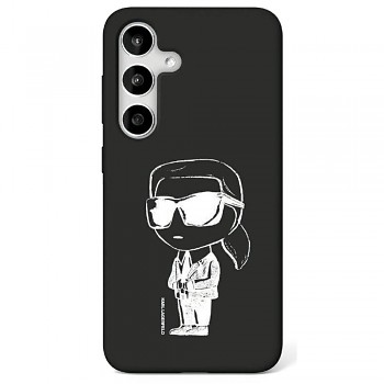 Originální zadní kryt KARL LAGERFELD Silicone Graffiti Ikonik Printed Logo Magsafe pro Samsung Galaxy S25 black