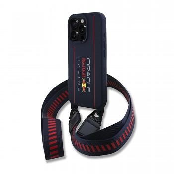 Zadní kryt Red Bull Silicone Vertical Logo MagSafe + Crossbody Popruh pro iPhone 16 Pro Max Navy