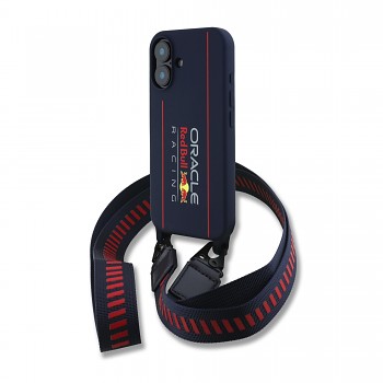 Zadní kryt Red Bull Silicone Vertical Logo MagSafe  + Crossbody Popruh pro iPhone 16 Navy