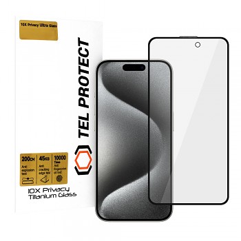 Tvrzené sklo Tel Protect 10X Privacy Titanium pro iPhone 16 Pro