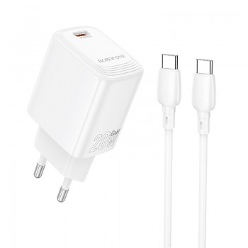 Rychlonabíječka Borofone BN26 Fuente s datovým kabelem USB-C 20W bílá