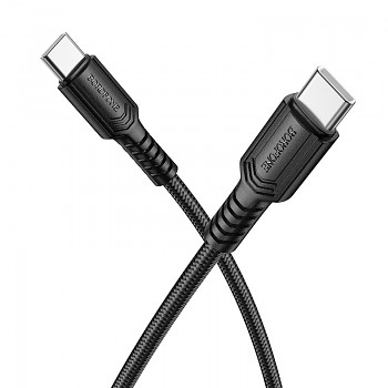 Datový kabel Borofone BX116 Certain USB-C - USB-C PD 60W 3A 1m černý