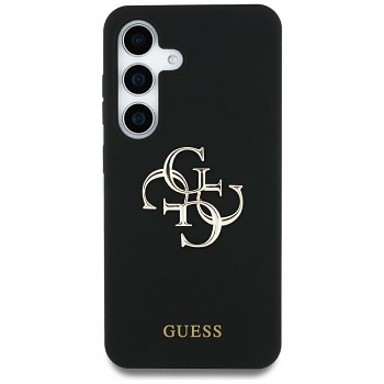 Originální zadní kryt GUESS Silicone Big 4G Logo Bottom Script pro Samsung Galaxy S25 Ultra černý