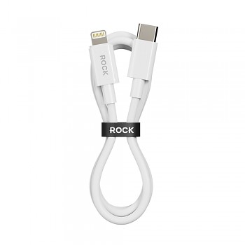 Datový kabel Rock P8 Basic Series USB-C - Lightning PD 27W 3A 1m bílý