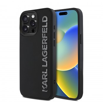 Zadní kryt Karl Lagerfeld 3D Rubber Glitter Logo pro iPhone 15 Pro Black