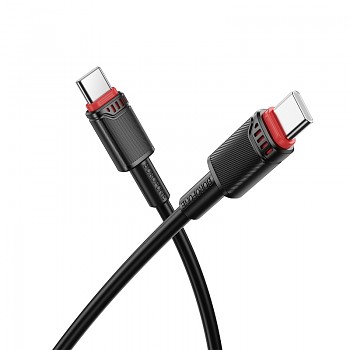 Datový kabel Borofone BX110 Beneficio USB-C - USB-C 60W 3A 1m černý