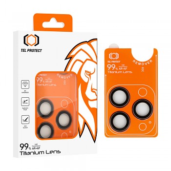 Tvrzené sklo Tel Protect Titanium Lens 99% AR na fotoaparát pro iPhone 15 Pro-15 Pro Max titanium (3 pcs)