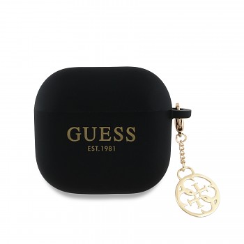 Pouzdro Guess 4G Charm Silicone pro AirPods 4 Black