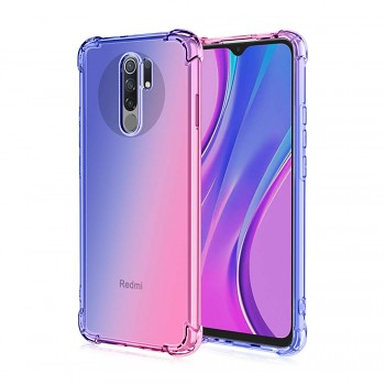 Zadní silikonový kryt na Xiaomi Redmi 9 Shock duhový modro-růžový