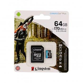 Paměťová karta Kingston 64GB micro SDXC Canvas Go Plus 