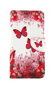 Knížkové pouzdro na Samsung A22 5G Růžoví motýlci