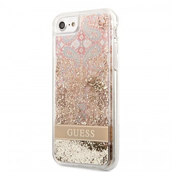 Guess Liquid Glitter Paisley Zadní Kryt pro iPhone 7/8/SE2020/SE2022 Gold