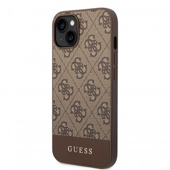 Guess 4G Stripe Zadní Kryt pro iPhone 14 Brown