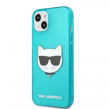 Karl Lagerfeld TPU Choupette Head Kryt pro iPhone 13 mini Fluo Blue