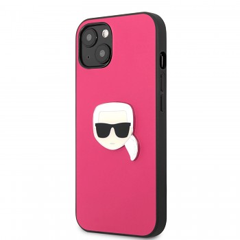 Karl Lagerfeld PU Leather Karl Head Zadní Kryt pro iPhone 13 mini Pink