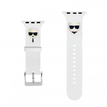 Karl Lagerfeld Karl and Choupette Řemínek pro Apple Watch 42/44mm White