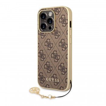 Guess 4G Charms Zadní Kryt pro iPhone 14 Pro Max Brown