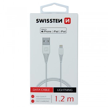 Datový kabel swissten tpe usb / lightning mfi 1,2 m bílý