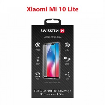 Tvrzené sklo Swissten Ultra Durable 3D full glue pro Xiaomi Mi 10 lite černé