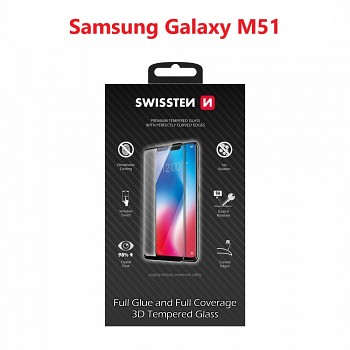 Tvrzené sklo Swissten Ultra Durable 3D full glue pro Samsung M51 černé