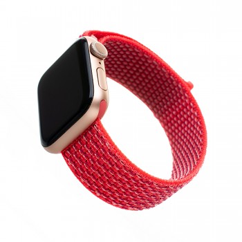 Nylonový řemínek FIXED Nylon Strap pro Apple Watch 38/40/41mm, tmavě růžový