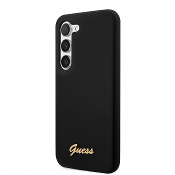 Guess Liquid Silicone Metal Logo Zadní Kryt pro Samsung Galaxy S23+ Black