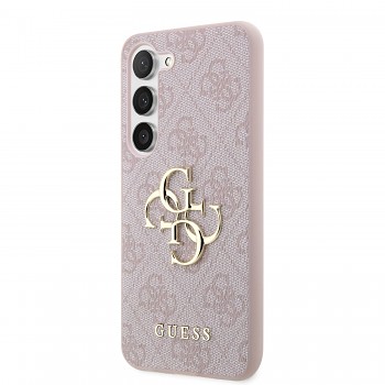 Guess PU 4G Metal Logo Zadní Kryt pro Samsung Galaxy S23 Pink