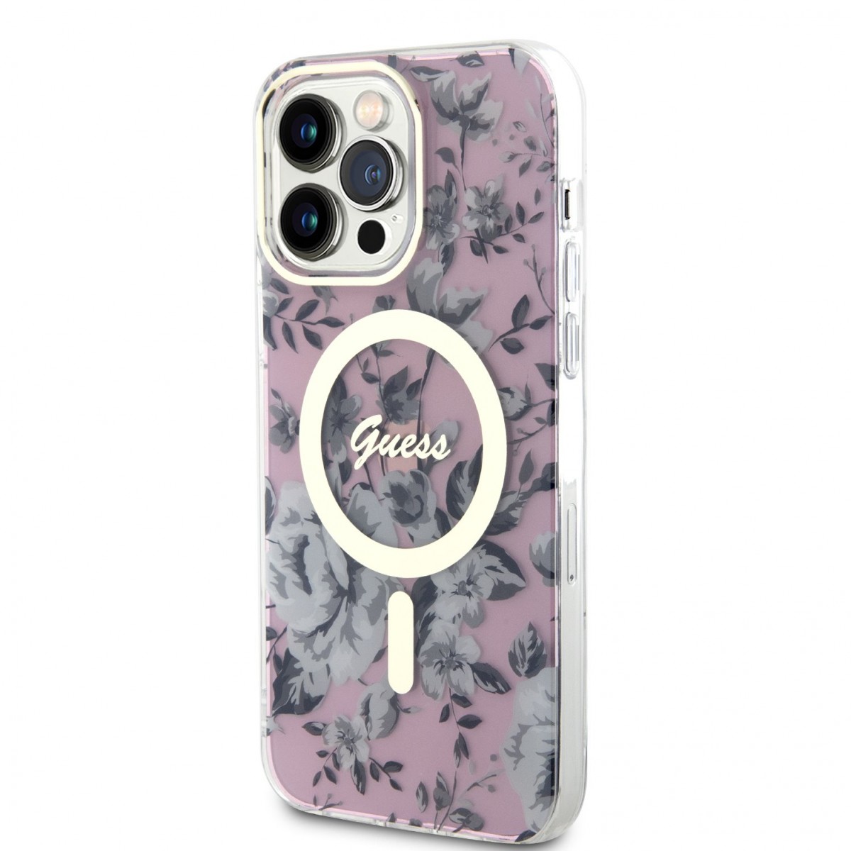 Zadní Kryt Guess Pc Tpu Flowers Iml Magsafe Na Iphone 13 Pro Max Pink Promobilycz 6315