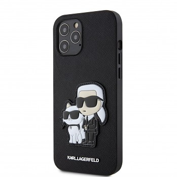 Zadní kryt Karl Lagerfeld PU Saffiano Karl and Choupette NFT na iPhone 12 Pro Max černý