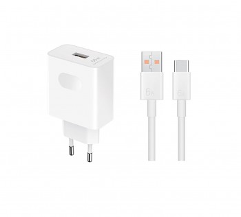 Cestovní nabíječka Honor HN-110600E00 Original + USB-C Datový Kabel 66W bílá