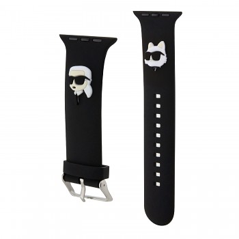 Řemínek Karl Lagerfeld Karl and Choupette Head NFT pro Apple Watch 42-44 černý