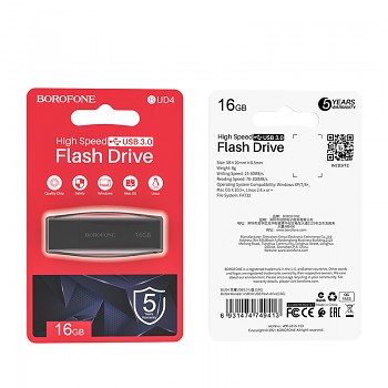Flash disk Borofone BUD4 USB 3.0 16GB černý