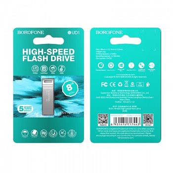 Flash disk Borofone BUD1 8GB stříbrný