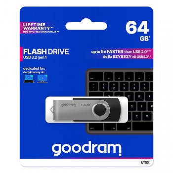 Flash disk GOODRAM UTS3 64GB černo-stříbrný