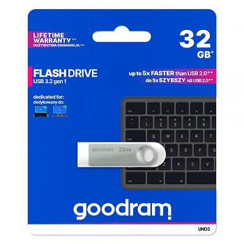 Flash disk GOODRAM UNO3 32GB USB 3.2 stříbrný