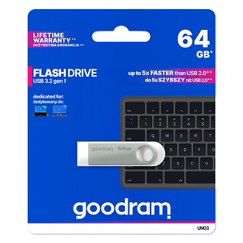 Flash disk GOODRAM UNO3 64GB USB 3.2 stříbrný