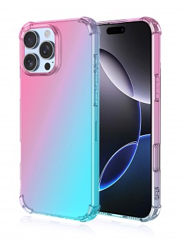 Zadní kryt na iPhone 16 Pro Shock duhový mentolovo-růžový 