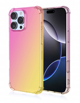 Zadní kryt na iPhone 16 Pro Shock duhový růžovo-žlutý 