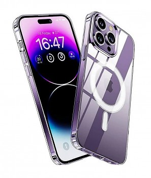 Zadní pevný kryt Clear Magnetic na iPhone 16 Pro Max průhledný