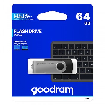 Flash disk GOODRAM UTS2 64GB černo-stříbrný