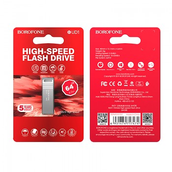 Flash disk Borofone BUD1 64GB stříbrný