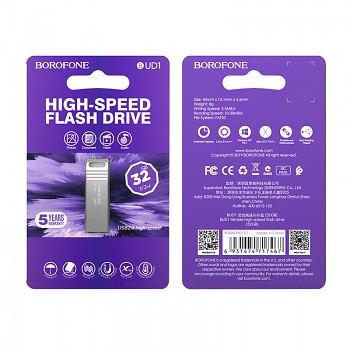Flash disk Borofone BUD1 32GB stříbrný