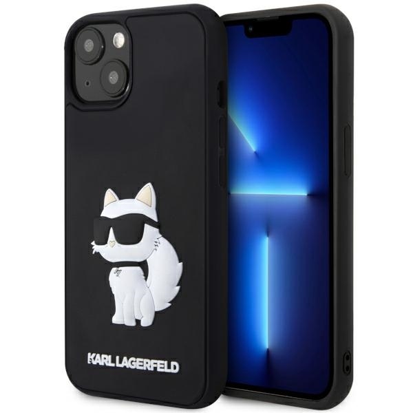 Originální pouzdro KARL LAGERFELD hardcase Rubber Choupette 3D KLHCP14S3DRKHNK pro Iphone 14 Black